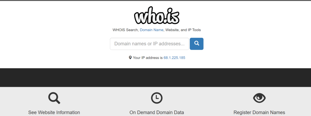 who.is to find a domain name owner
